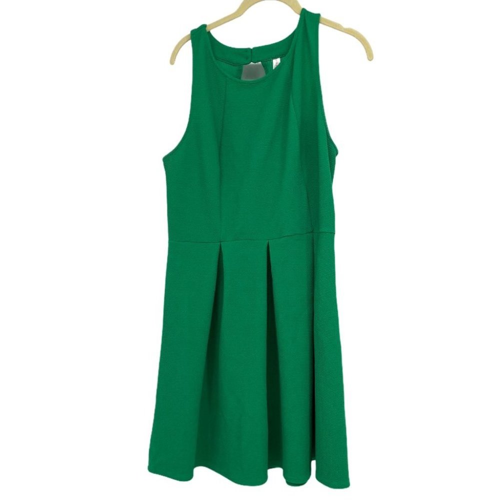 XHileration green skater dress open back Lg